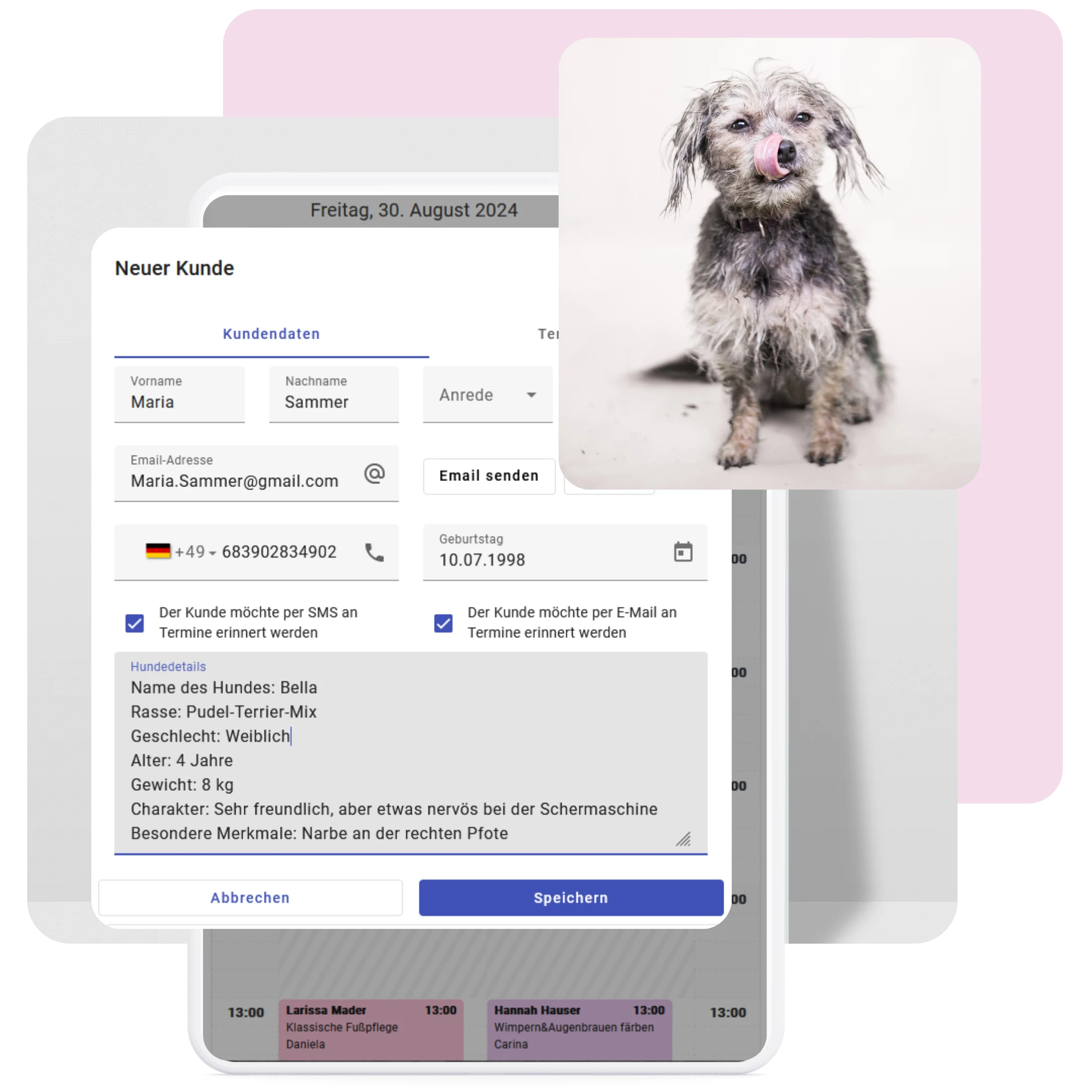 Digitale Kundenkartei für Hundefriseure
