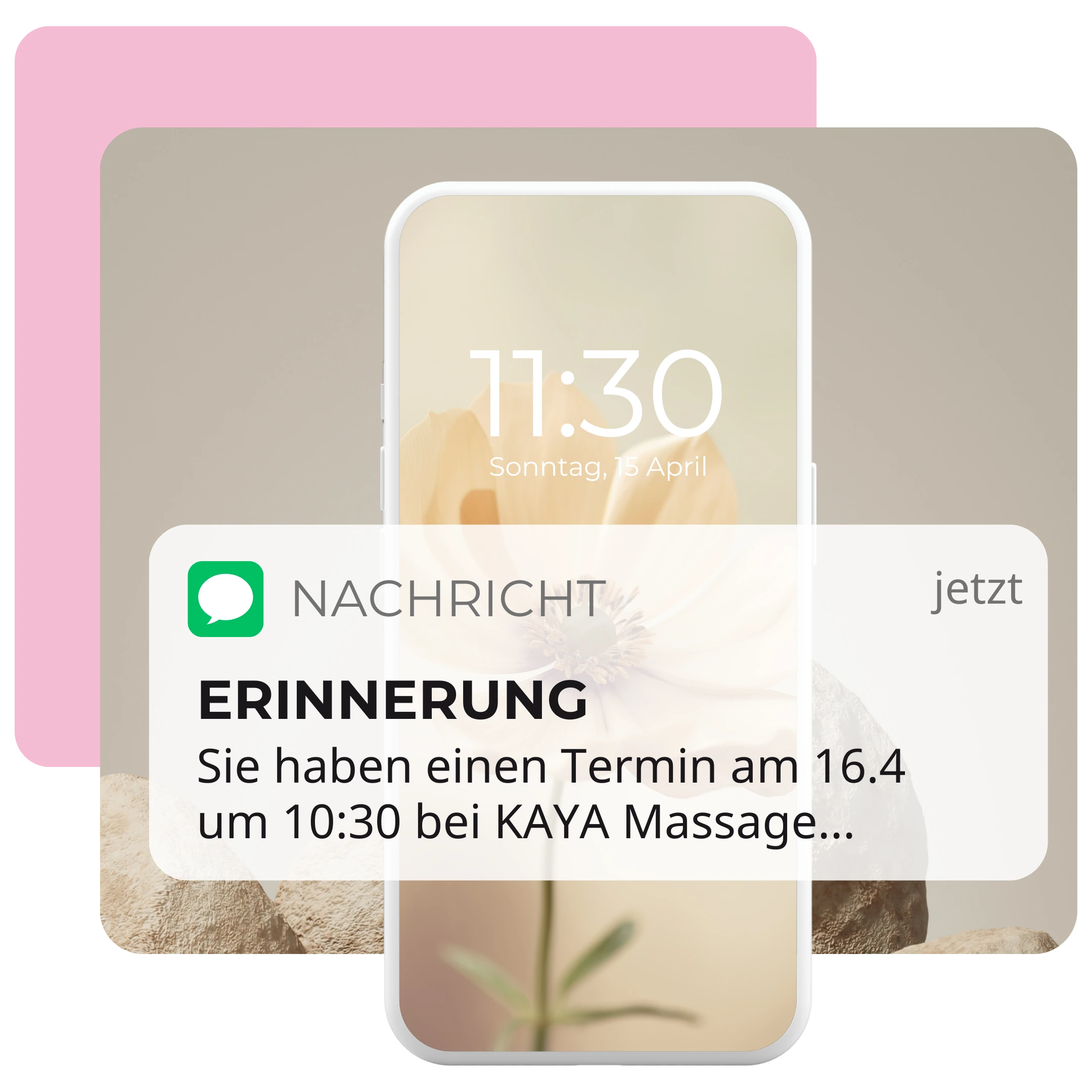 Terminerinnerung per SMS oder E-Mail für Massagestudios