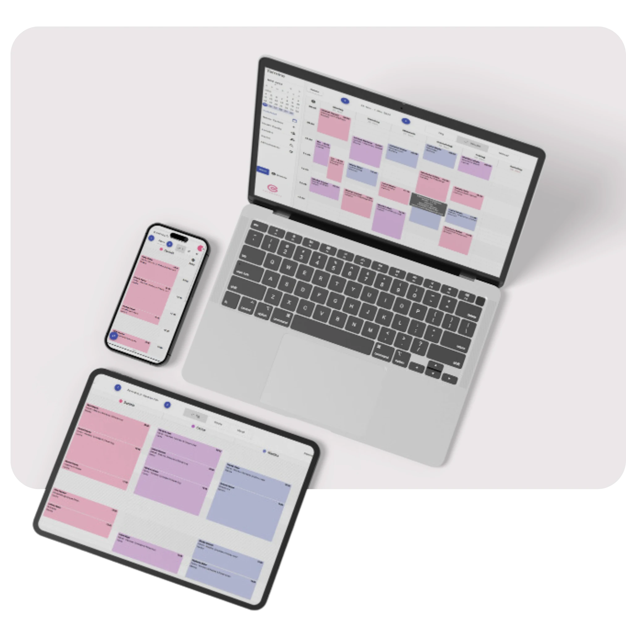 Onlinekalender für Nagelstudios auf Laptop, Tablet und Handy