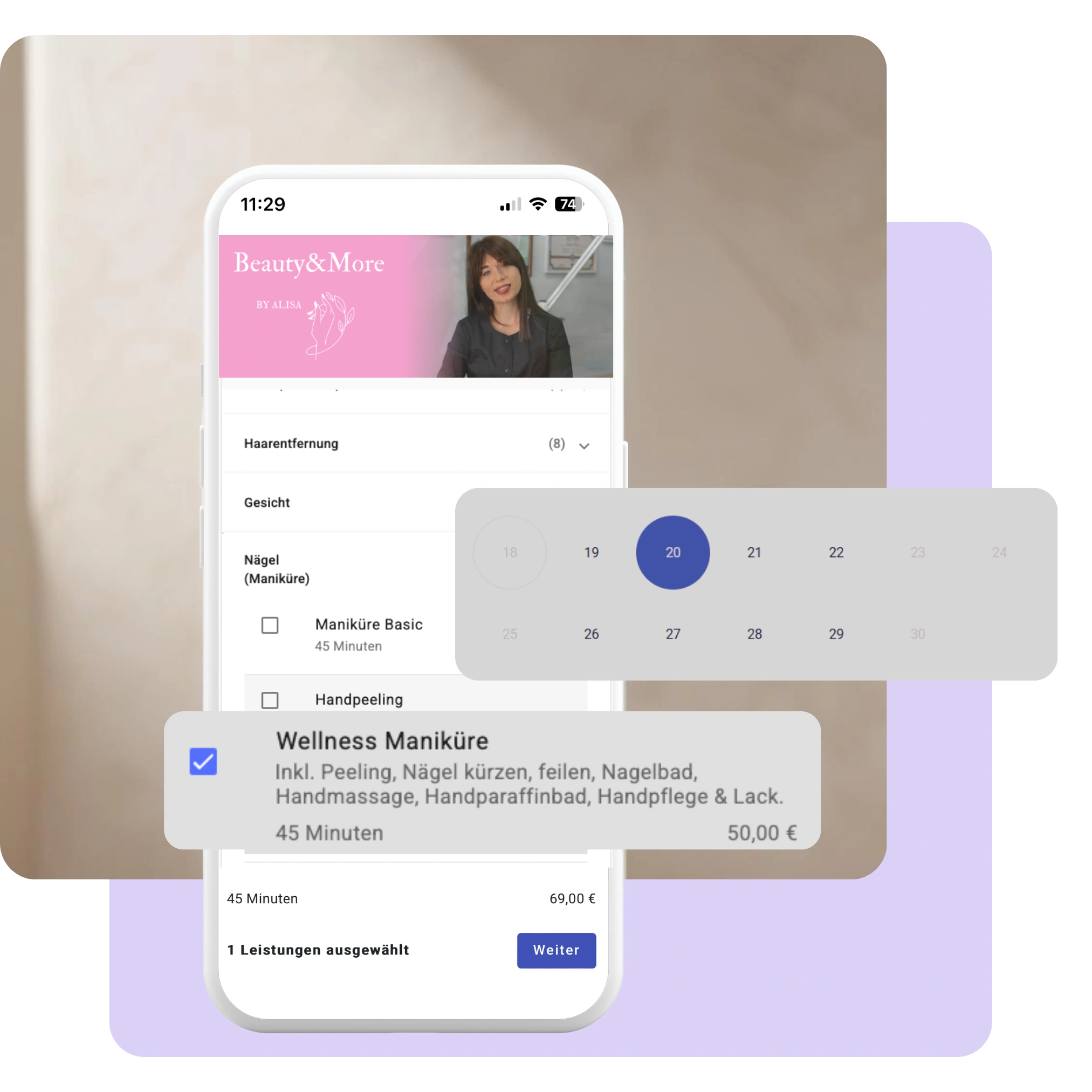 Onlinebuchung im Nagelstudio über Smartphone