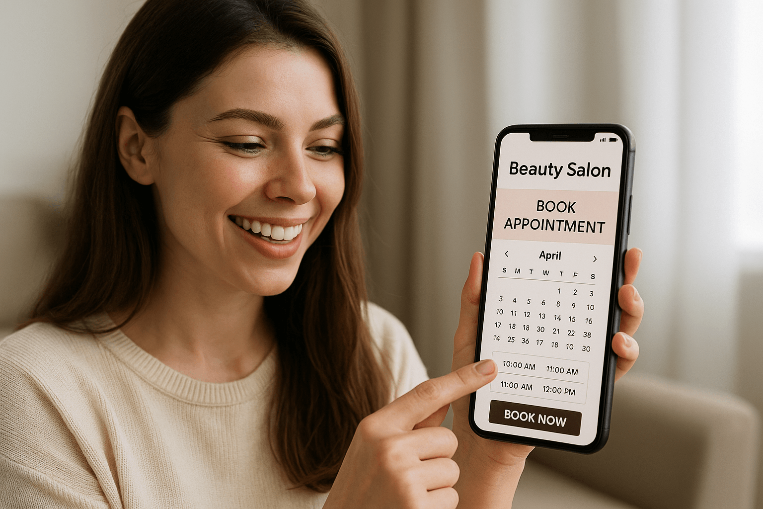 Buchung eines Termins bei einem Salon/Studio über online-buchung