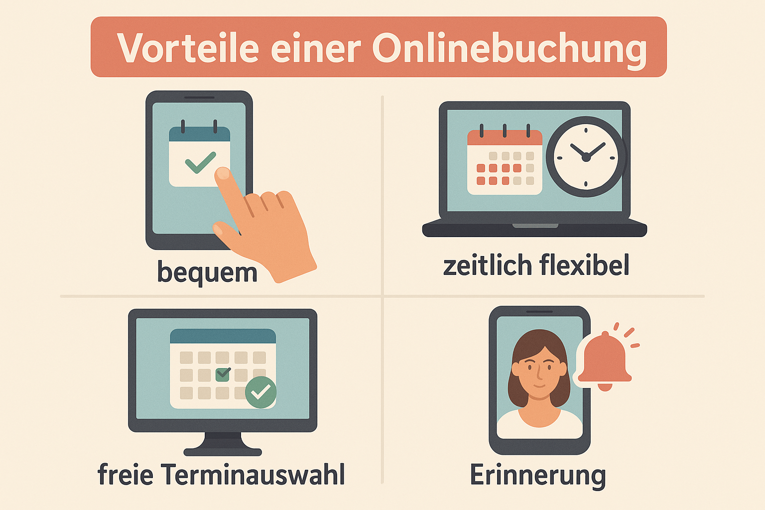 Vorteile einer Onlinebuchung im Studio oder Salon