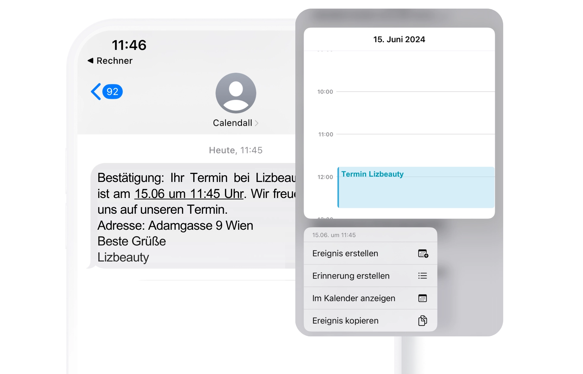 Automatische Terminbestätigung mit direkter Kalenderintegration für KundInnen