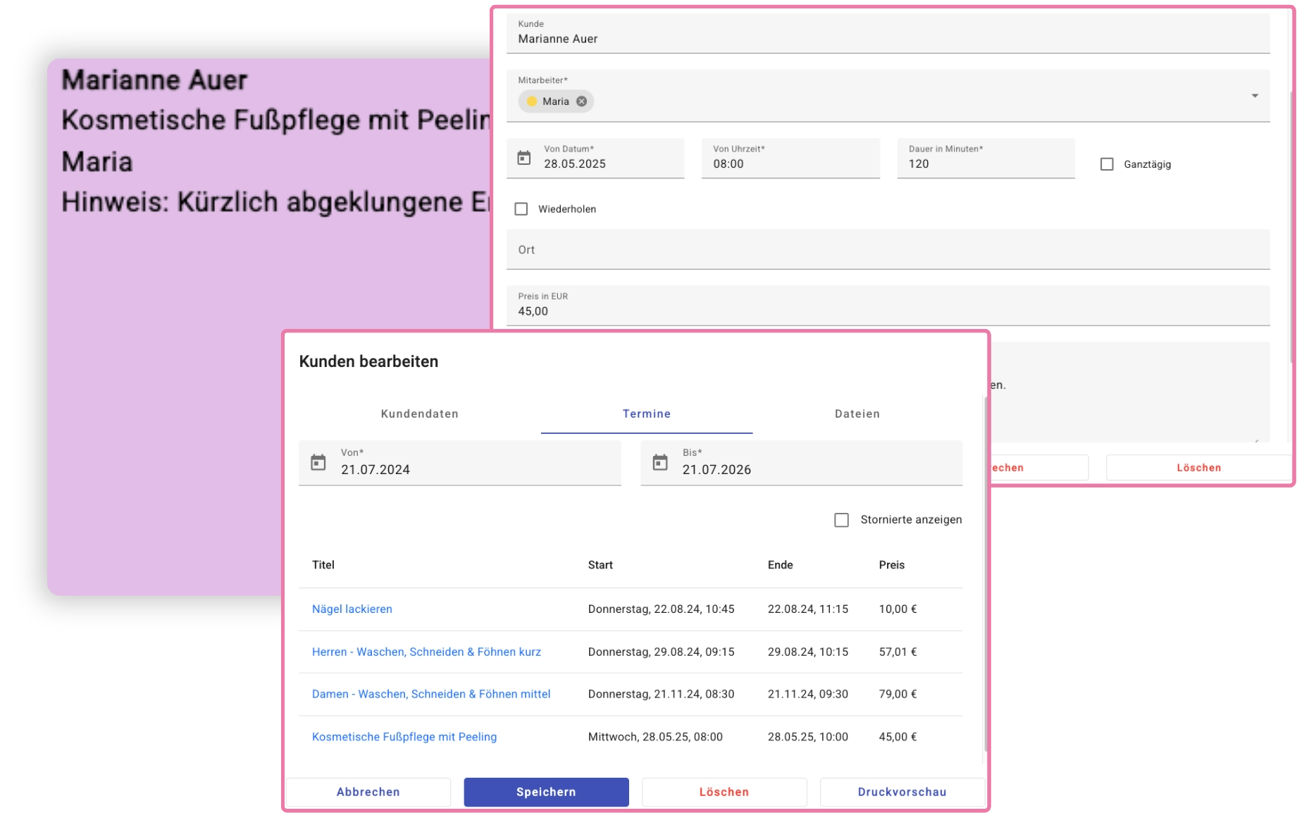 Kundenhistorie und Notizen in der digitalen Kundenkartei strukturiert darstellen