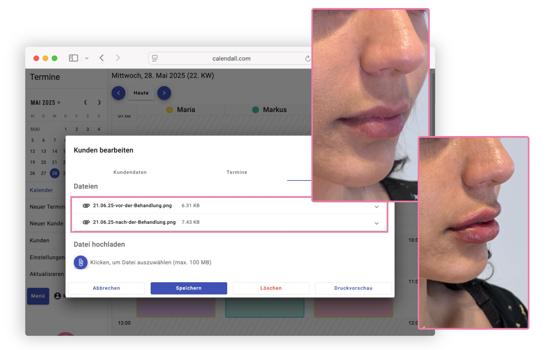 Digitale Kundenkartei mit Foto-Upload und Dateianhängen im Kundenprofil