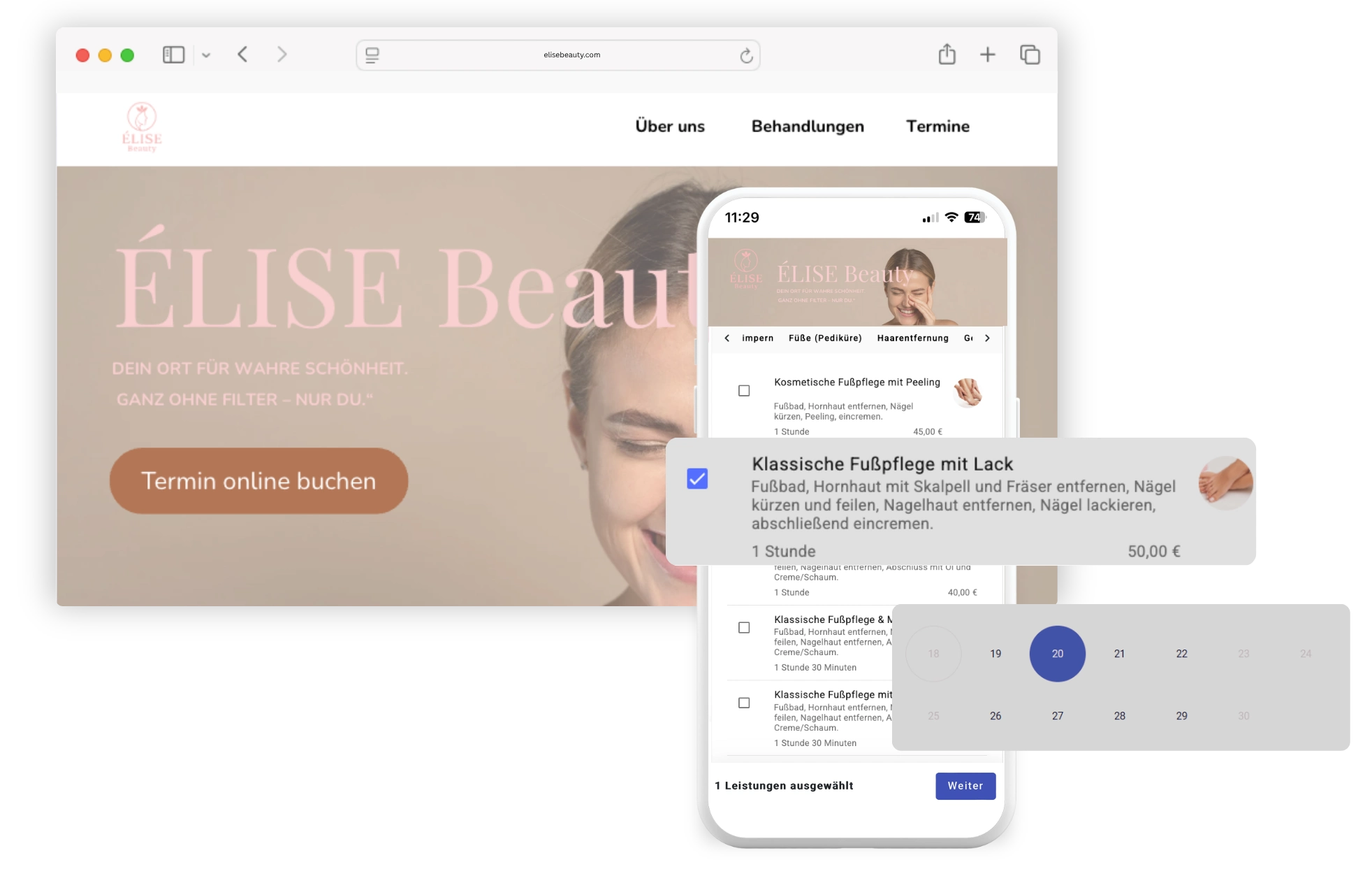 Online-Terminbuchung über Website oder Google mit direkter Integration in den Kalender