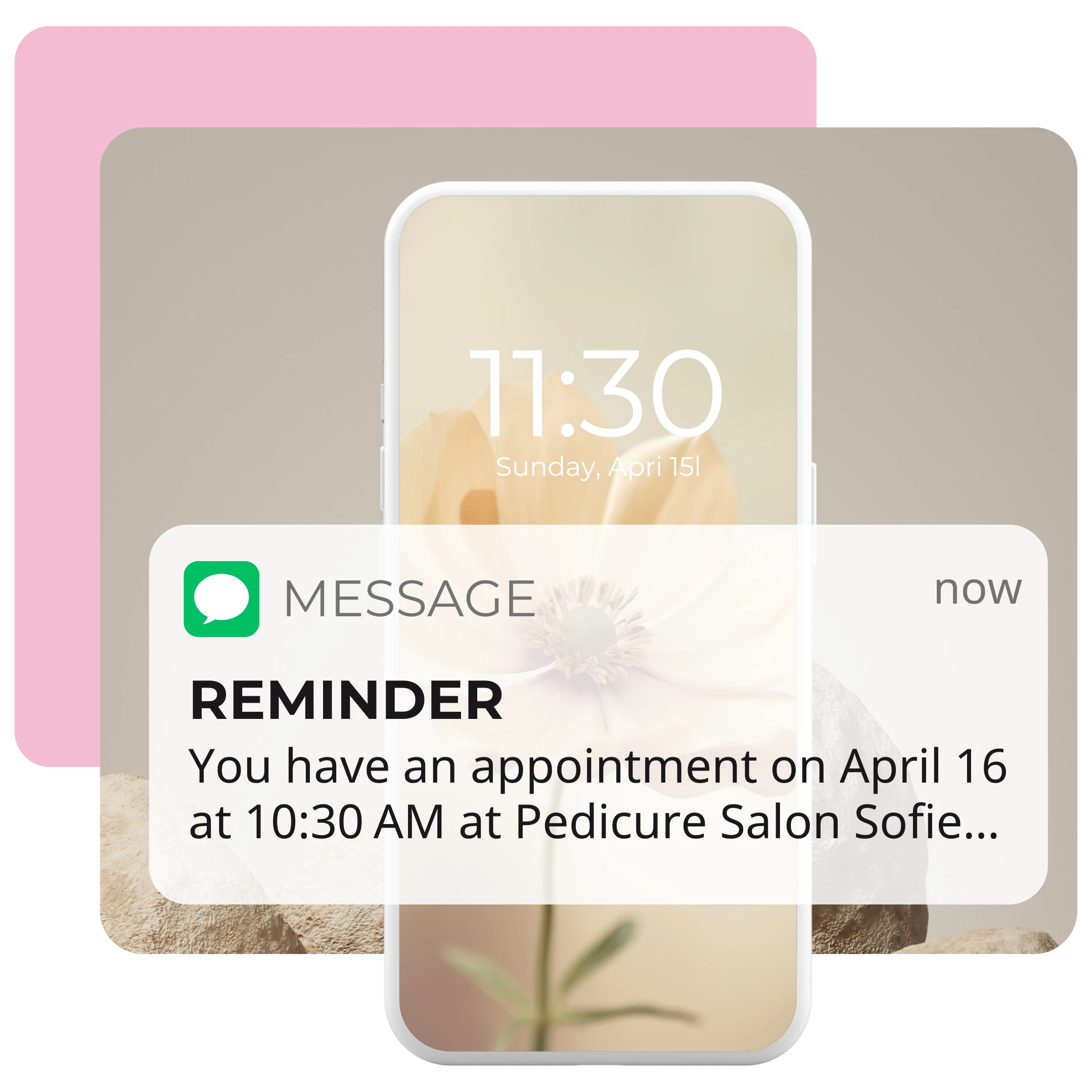 Automatic appointment reminder software for pedicure salons to reduce no-shows