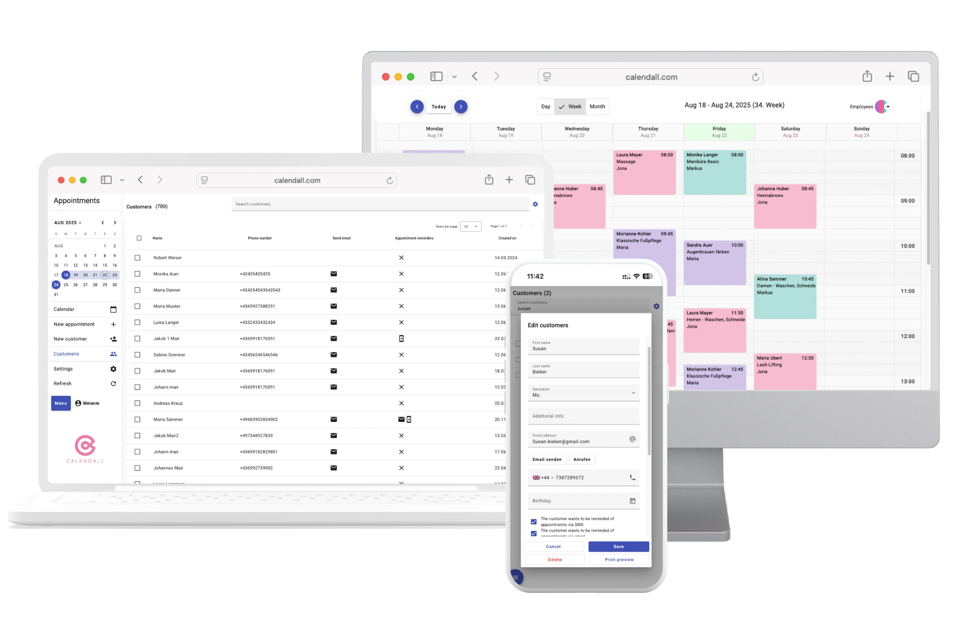 Search and manage client records across devices – desktop, tablet, and mobile salon software