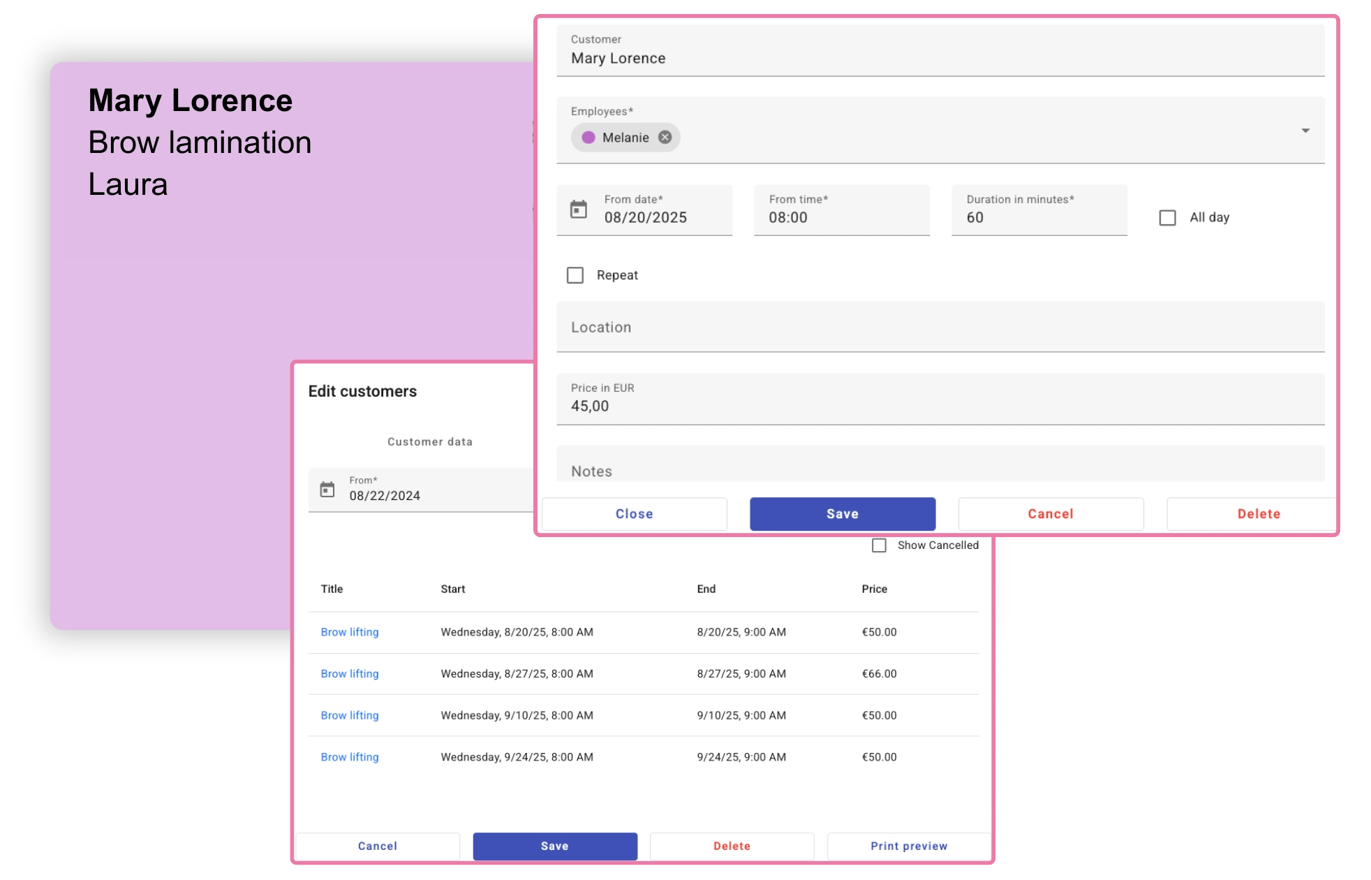 Client history and notes in salon software – appointment records and custom fields