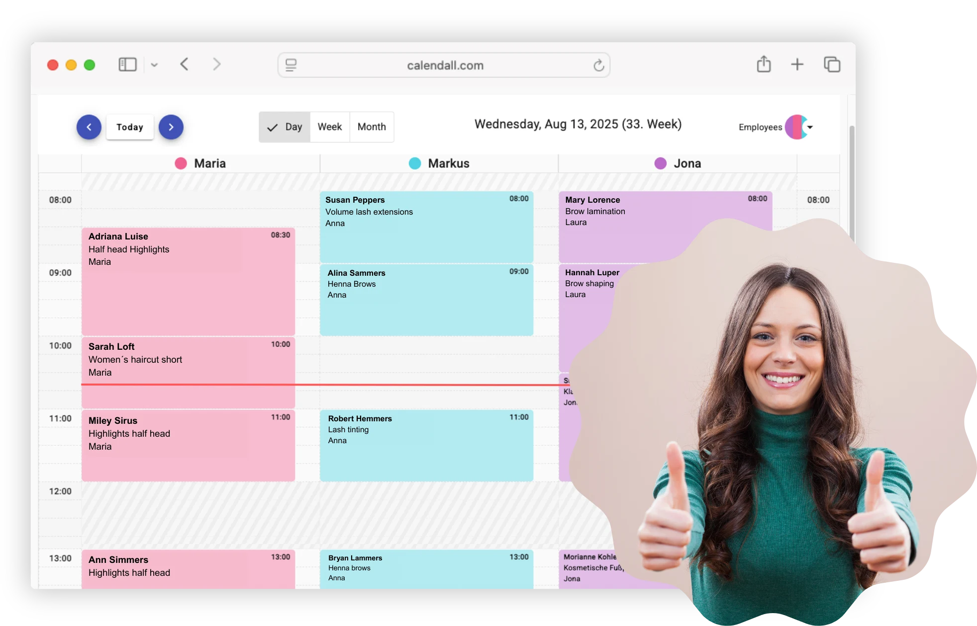 Online appointment calendar for salons & spas – smart scheduling software with daily, weekly & monthly views