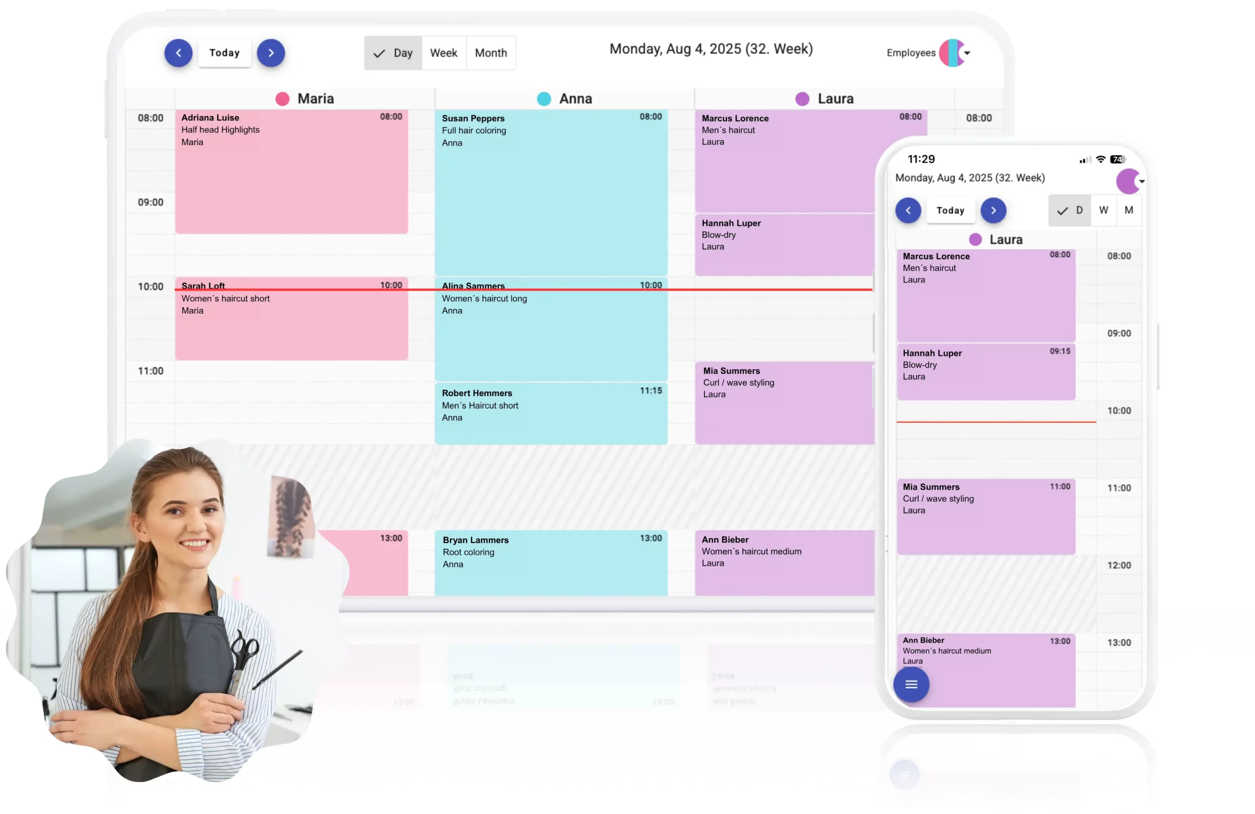 Online appointment planner and calendar software for hair salons – manage bookings, clients, and staff in one place