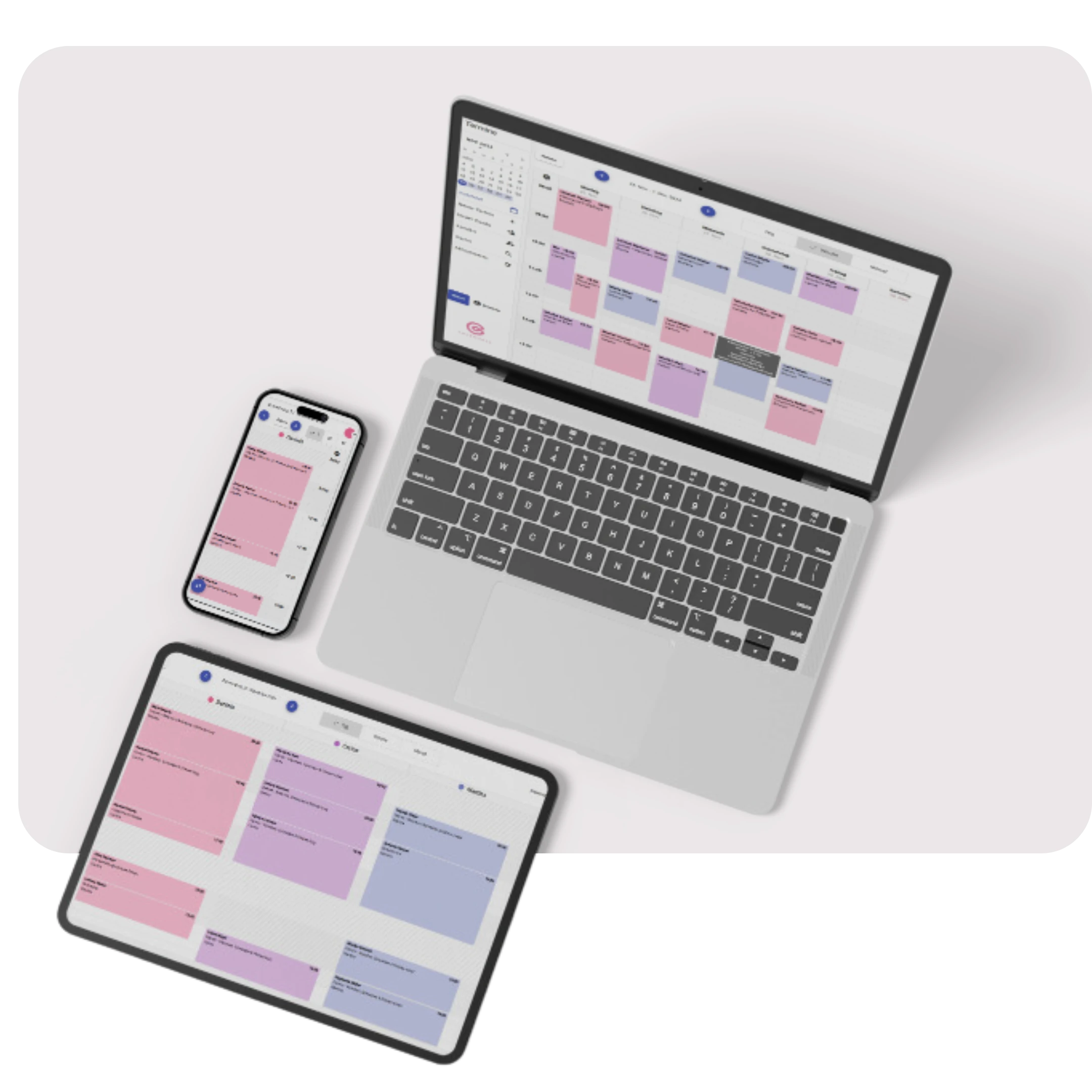 Online calendar for hair salons on laptop, tablet, and smartphone – manage bookings anytime